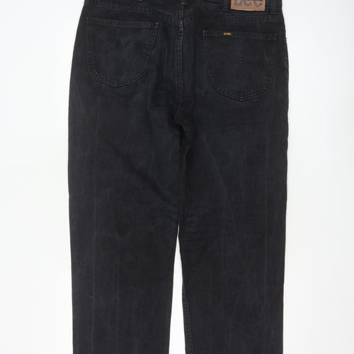 Lee Men's Black Straight Leg Regular Fit Denim Jeans 36x34