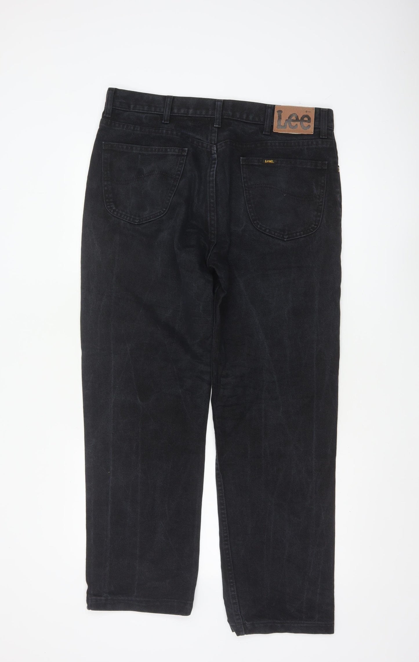 Lee Men's Black Straight Leg Regular Fit Denim Jeans 36x34