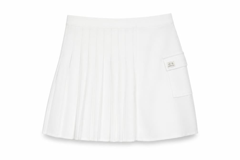 Urban Outfitters Women's White Pleated Short Skirt Size S