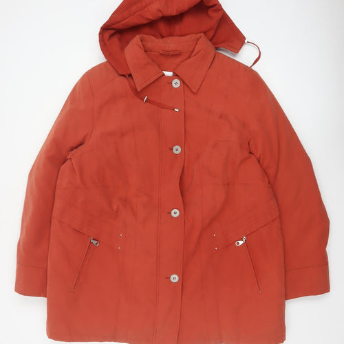 Cotswold Collections Women's Rust Hooded Mid-Length Coat Size 18 Polyester Blend