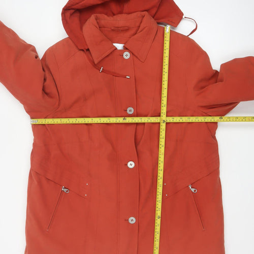 Cotswold Collections Women's Rust Hooded Mid-Length Coat Size 18 Polyester Blend