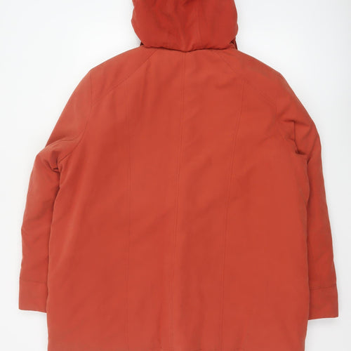 Cotswold Collections Women's Rust Hooded Mid-Length Coat Size 18 Polyester Blend