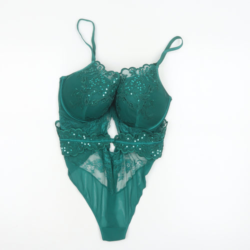 Ann Summers Women Green Lace One Piece Shapewear 18 DDD Underwired