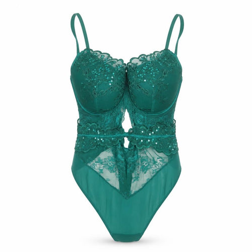 Ann Summers Women Green Lace One Piece Shapewear 18 DDD Underwired
