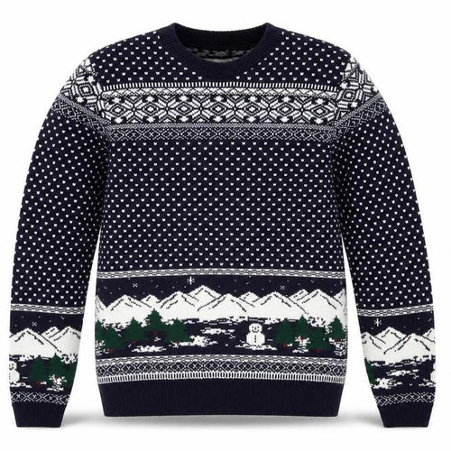 Topman Men's Blue Christmas Fair Isle Knit Jumper Size M