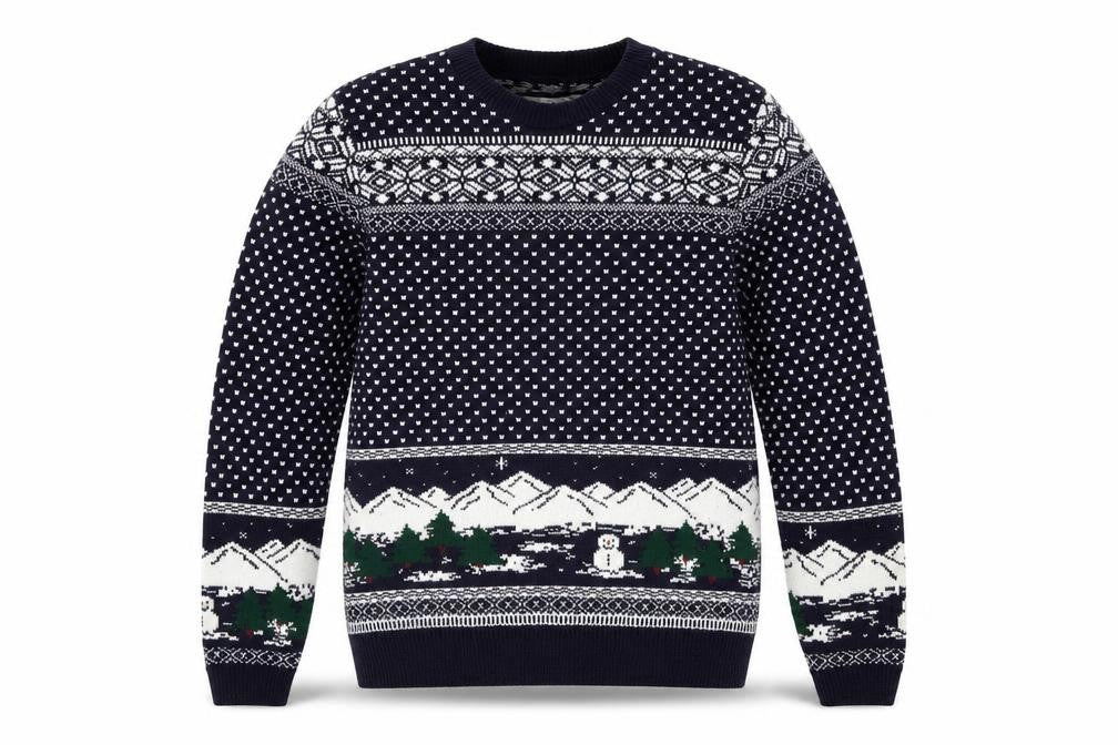 Topman Men's Blue Christmas Fair Isle Knit Jumper Size M