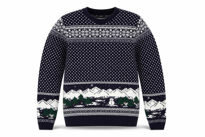 Topman Men's Blue Christmas Fair Isle Knit Jumper Size M