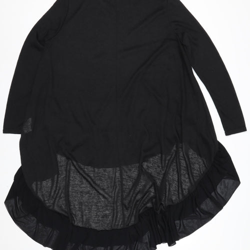 Bella and Blue Women's Black Long Sleeve Ruffle Hem Shift Dress Size S