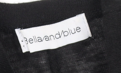 Bella and Blue Women's Black Long Sleeve Ruffle Hem Shift Dress Size S