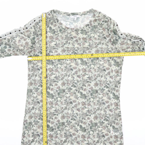 Next Women’s Multicoloured Floral Long Sleeve Mesh Blouse Size 12