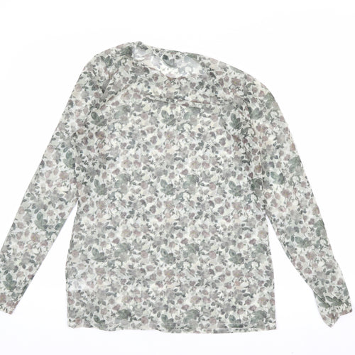 Next Women’s Multicoloured Floral Long Sleeve Mesh Blouse Size 12