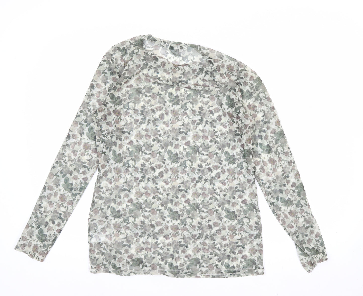 Next Women’s Multicoloured Floral Long Sleeve Mesh Blouse Size 12