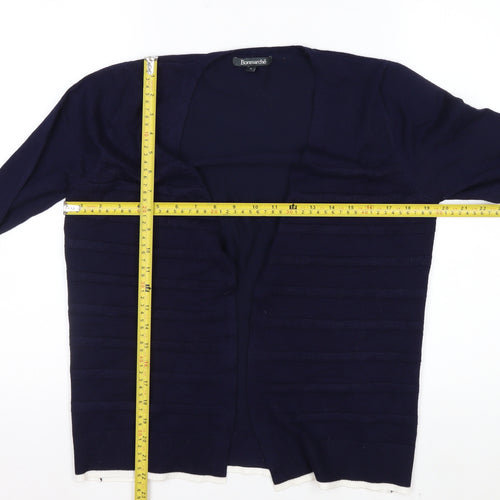 Bonmarché Women's Navy Long Sleeve Open Front Cardigan Size 12