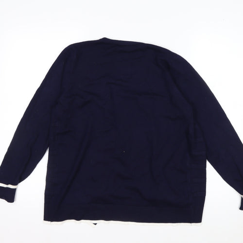 Bonmarché Women's Navy Long Sleeve Open Front Cardigan Size 12