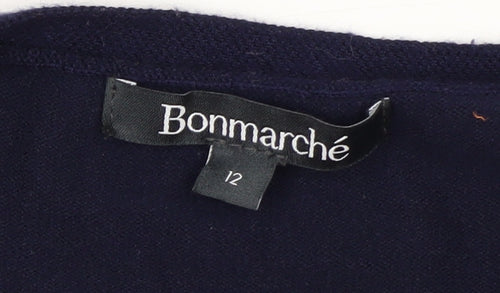 Bonmarché Women's Navy Long Sleeve Open Front Cardigan Size 12