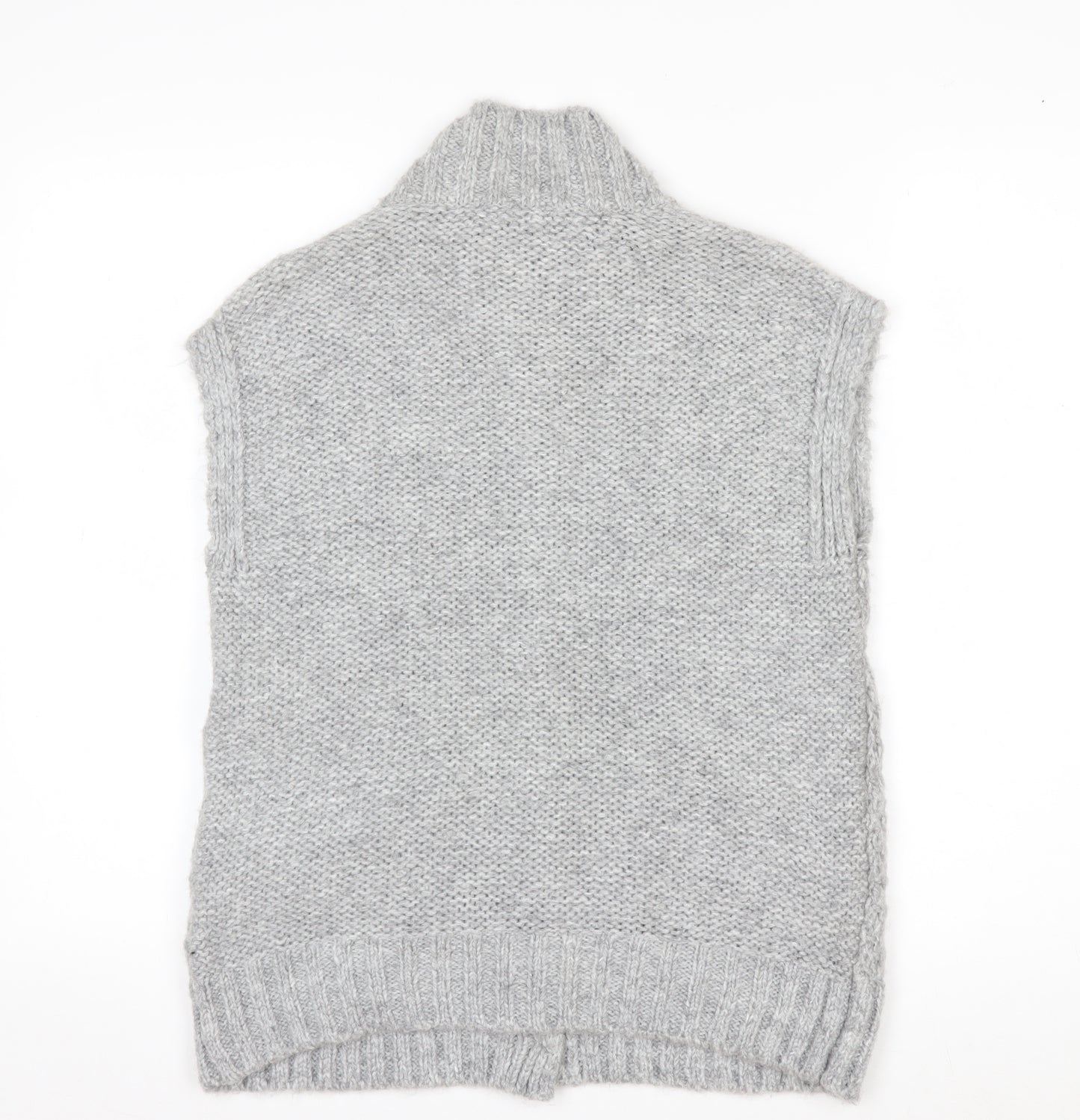 White Stuff Womens Grey Chunky Knit Sleeveless Cardigan UK 8