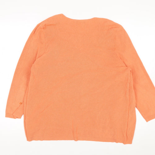Marks and Spencer Women Orange Lace Front Cardigan Size 16