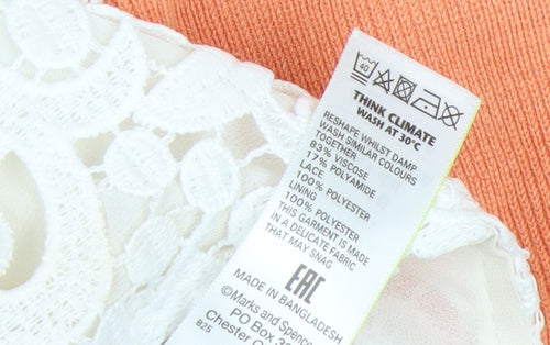 Marks and Spencer Women Orange Lace Front Cardigan Size 16