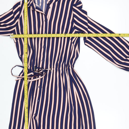 Miss Selfridge Women’s Multicoloured Striped Shirt Dress Size 8