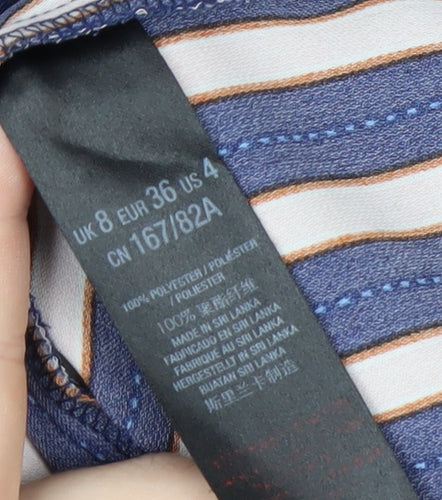 Miss Selfridge Women’s Multicoloured Striped Shirt Dress Size 8