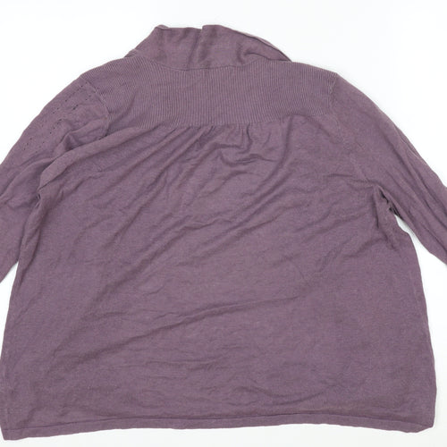 GAP Women Purple Open Cardigan L Linen Cotton Blend Lightweight