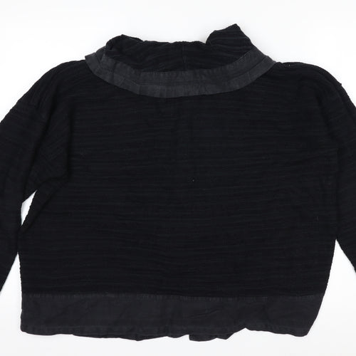 Horsan Women Black 2XL Hooded Cardigan Cotton Linen Blend