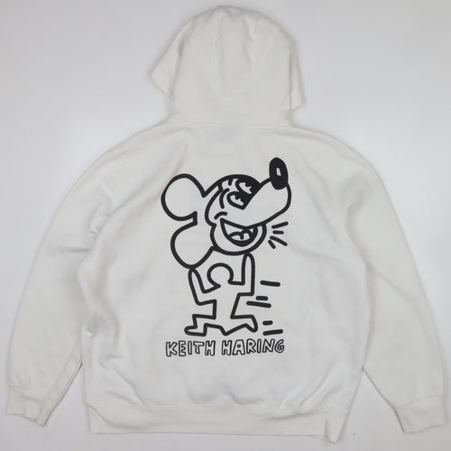 Disney x Keith Haring White Hoodie XL Women’s Pullover Sweatshirt