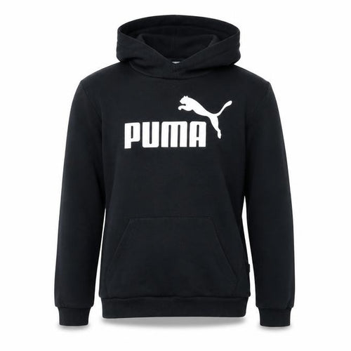 Puma Boys Black Pullover Hoodie 16 Years Cotton Blend Lined Logo Sportswear