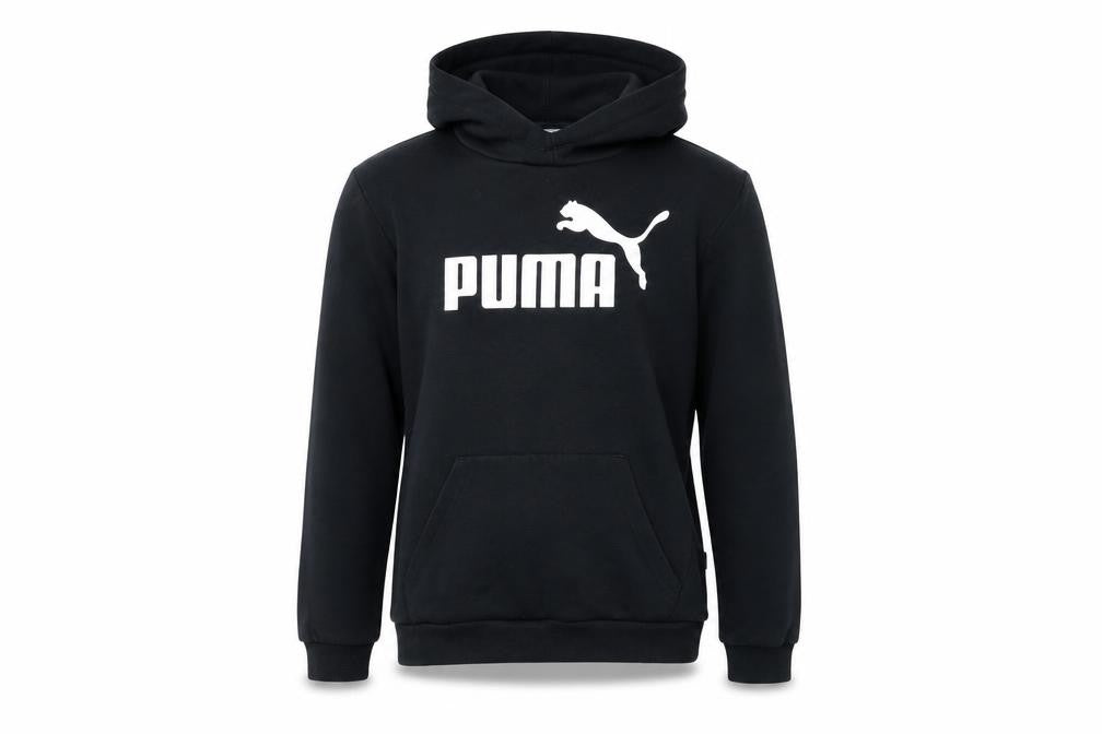 Puma Boys Black Pullover Hoodie 16 Years Cotton Blend Lined Logo Sportswear