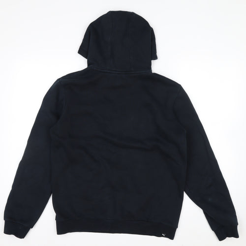 Puma Boys Black Pullover Hoodie 16 Years Cotton Blend Lined Logo Sportswear