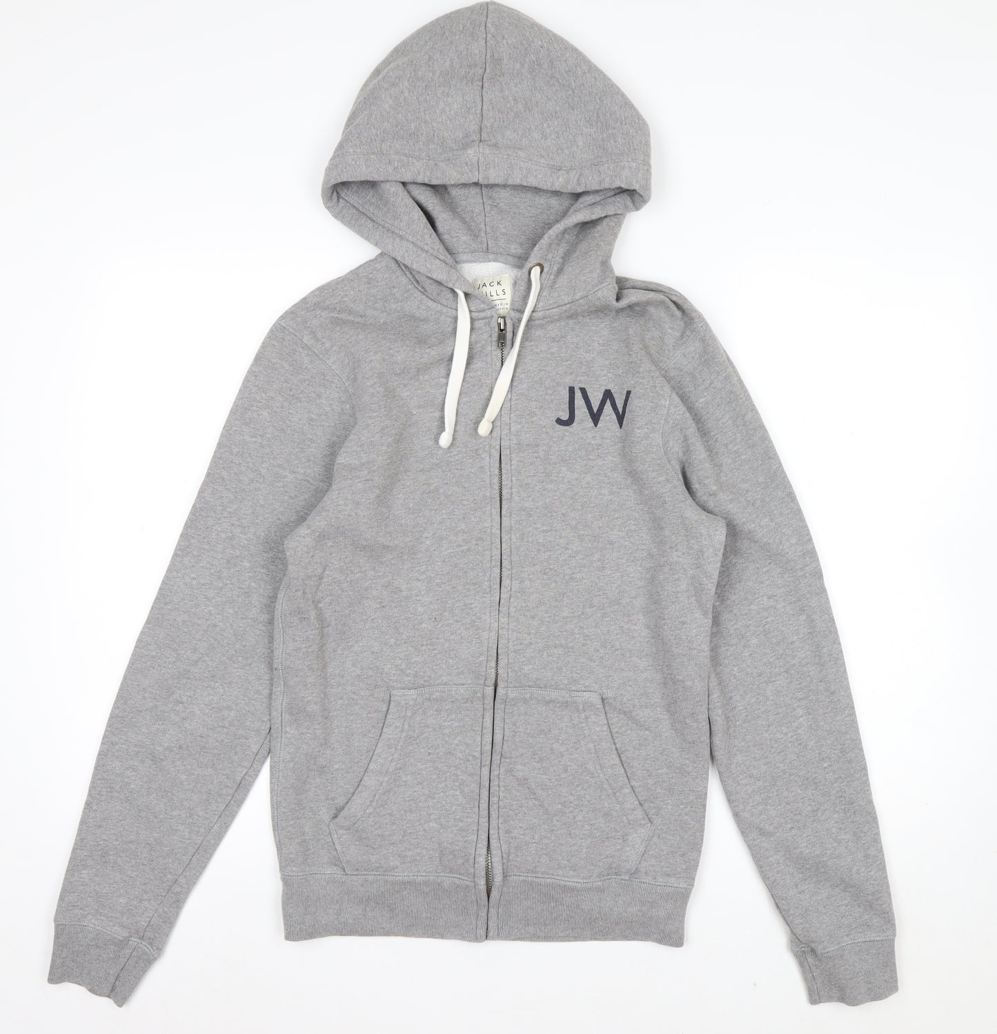 Jack Wills Men’s Grey Full Zip Hoodie XS Logo Fleece Sweatshirt