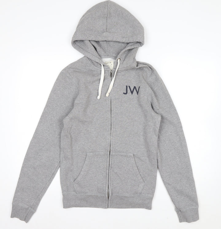 Jack Wills Men’s Grey Full Zip Hoodie XS Logo Fleece Sweatshirt