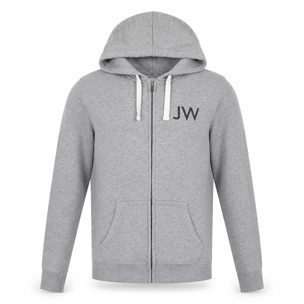 Jack Wills Men’s Grey Full Zip Hoodie XS Logo Fleece Sweatshirt