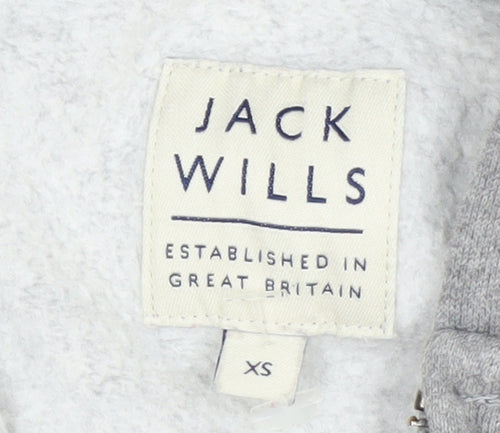 Jack Wills Men’s Grey Full Zip Hoodie XS Logo Fleece Sweatshirt