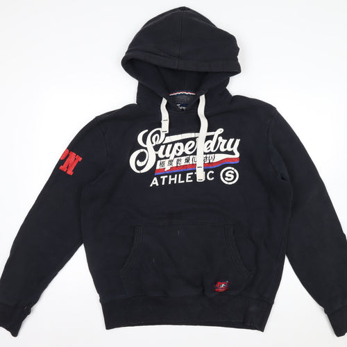 Superdry Men's Black Athletic Pullover Hoodie Size L