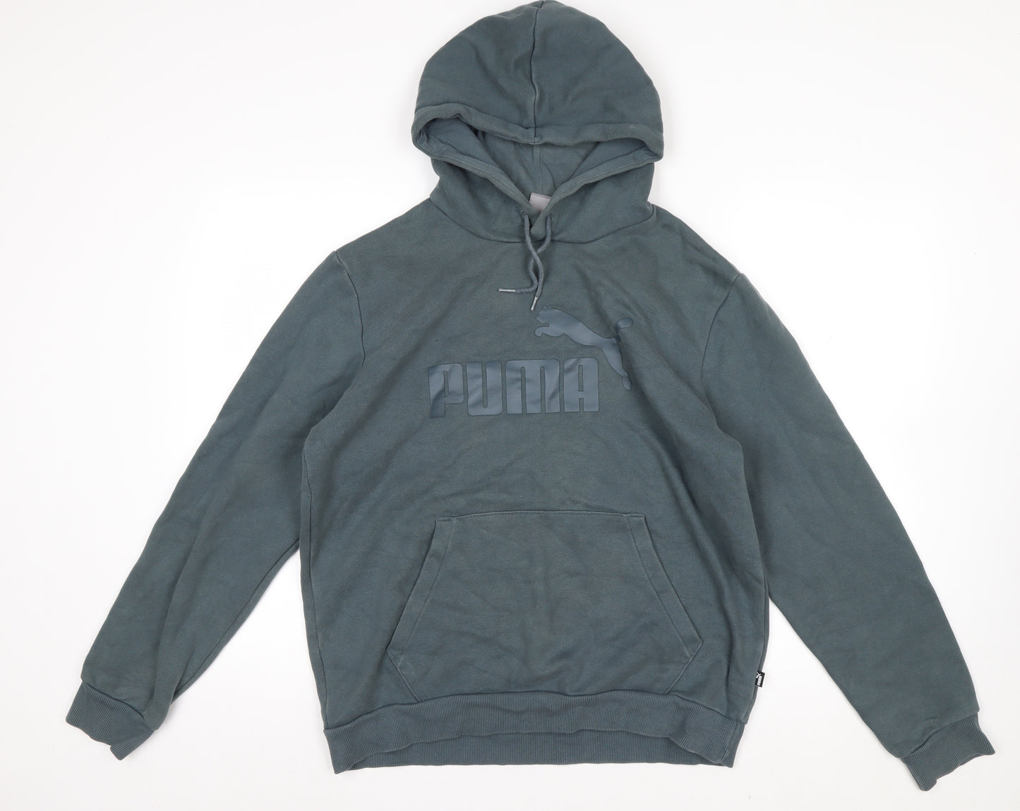 Puma Men's Green Pullover Hoodie M Hooded Logo Sweatshirt