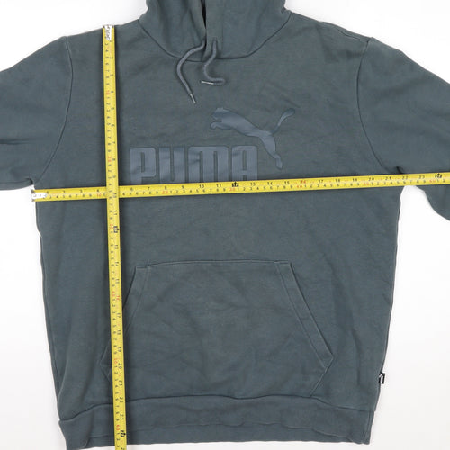 Puma Men's Green Pullover Hoodie M Hooded Logo Sweatshirt