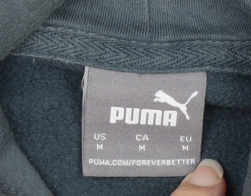 Puma Men's Green Pullover Hoodie M Hooded Logo Sweatshirt