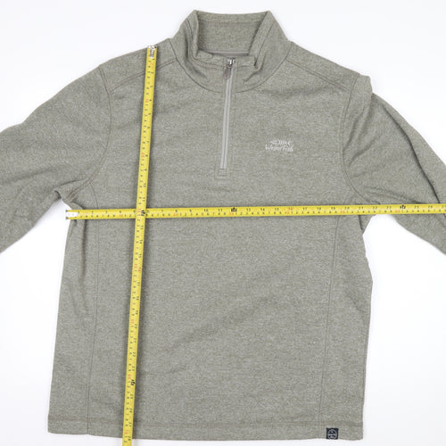 Weird Fish Mens Grey 1/4 Zip Fleece Sweatshirt L Outdoor Pullover