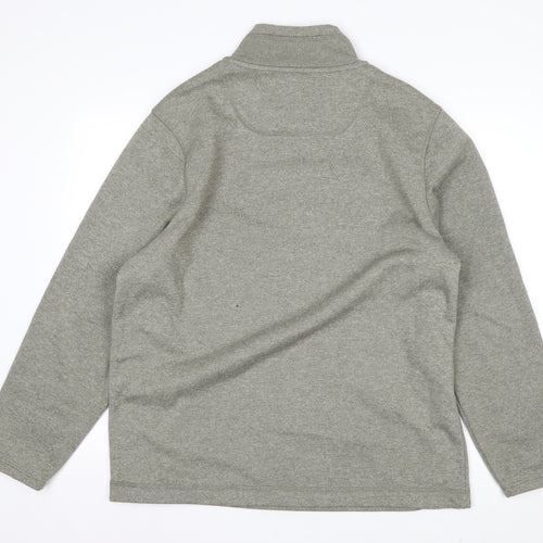 Weird Fish Mens Grey 1/4 Zip Fleece Sweatshirt L Outdoor Pullover
