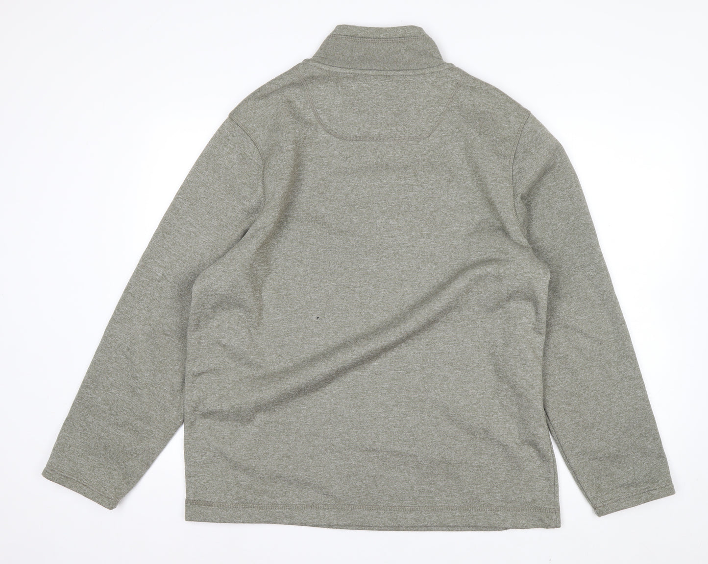 Weird Fish Mens Grey 1/4 Zip Fleece Sweatshirt L Outdoor Pullover