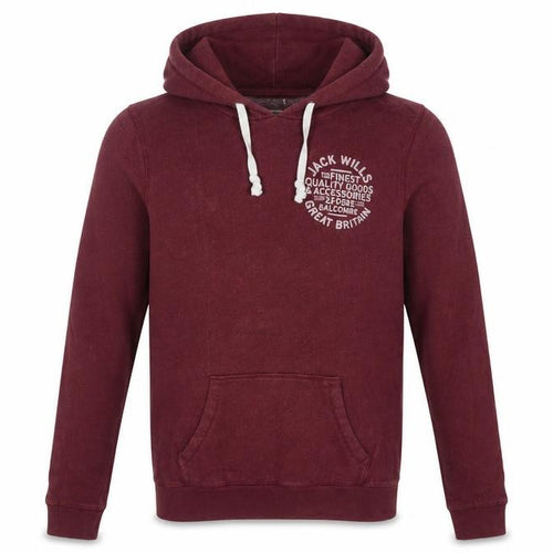 Jack Wills Men's Red Pullover Hoodie Size M Logo Hooded Sweatshirt