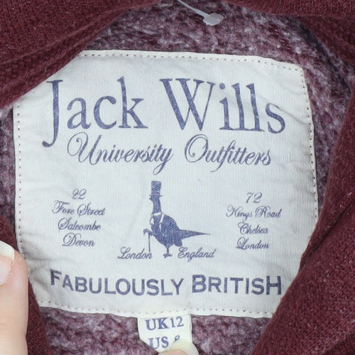 Jack Wills Men's Red Pullover Hoodie Size M Logo Hooded Sweatshirt