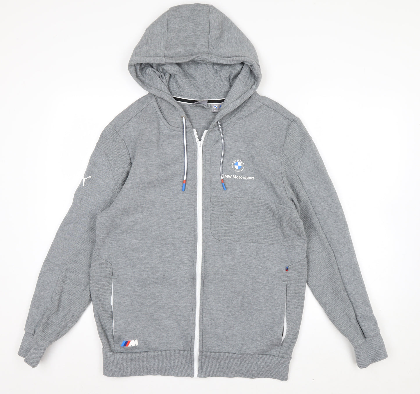 Puma BMW Motorsport Grey Full Zip Hoodie Men’s M Regular Fit