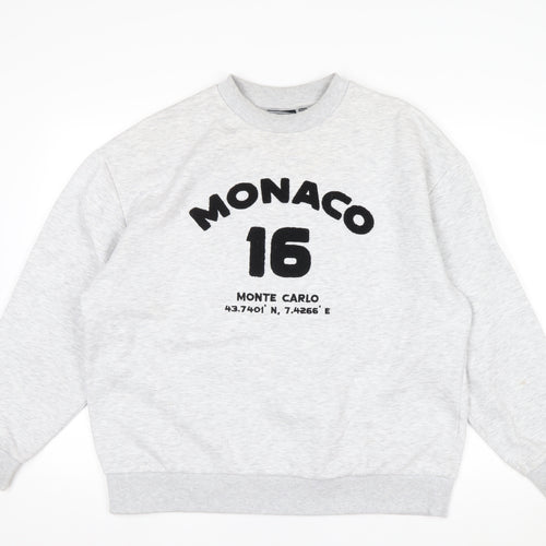 ASOS Design Women Grey Monaco 16 Pullover Sweatshirt Size S UK 8-10