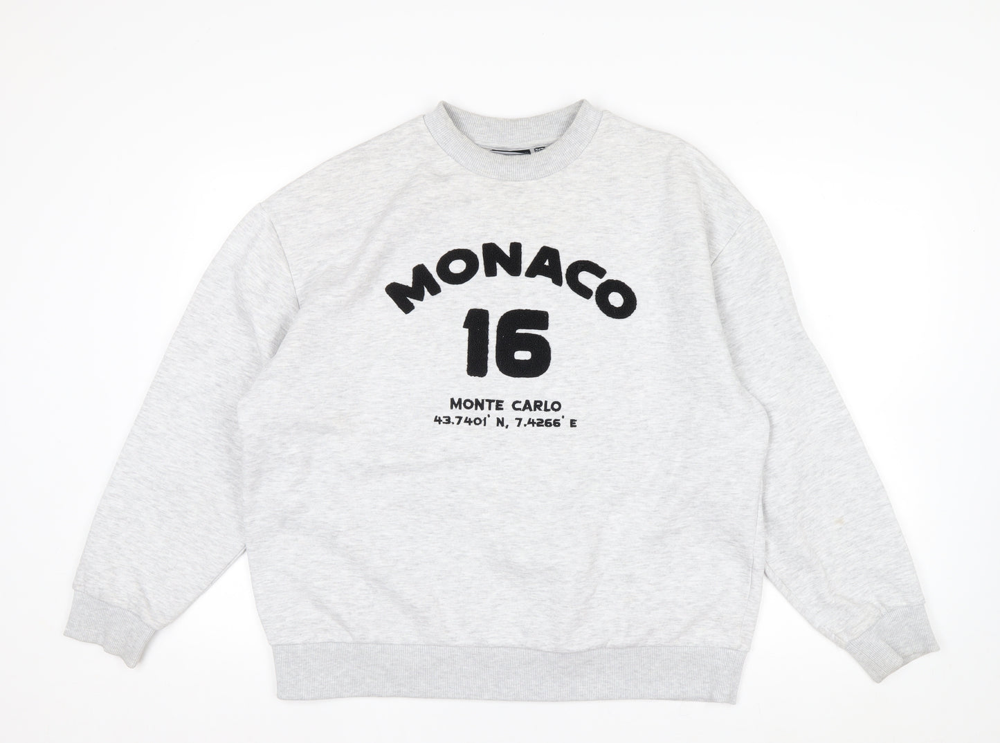 ASOS Design Women Grey Monaco 16 Pullover Sweatshirt Size S UK 8-10
