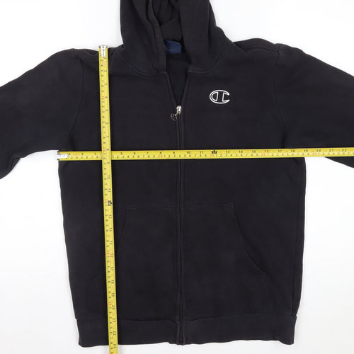 Champion Boys Black XL 13-14 Years Full Zip Hoodie Cotton Blend