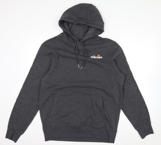 Ellesse Men's Grey Pullover Hoodie L Regular Fit Fleece Sweatshirt