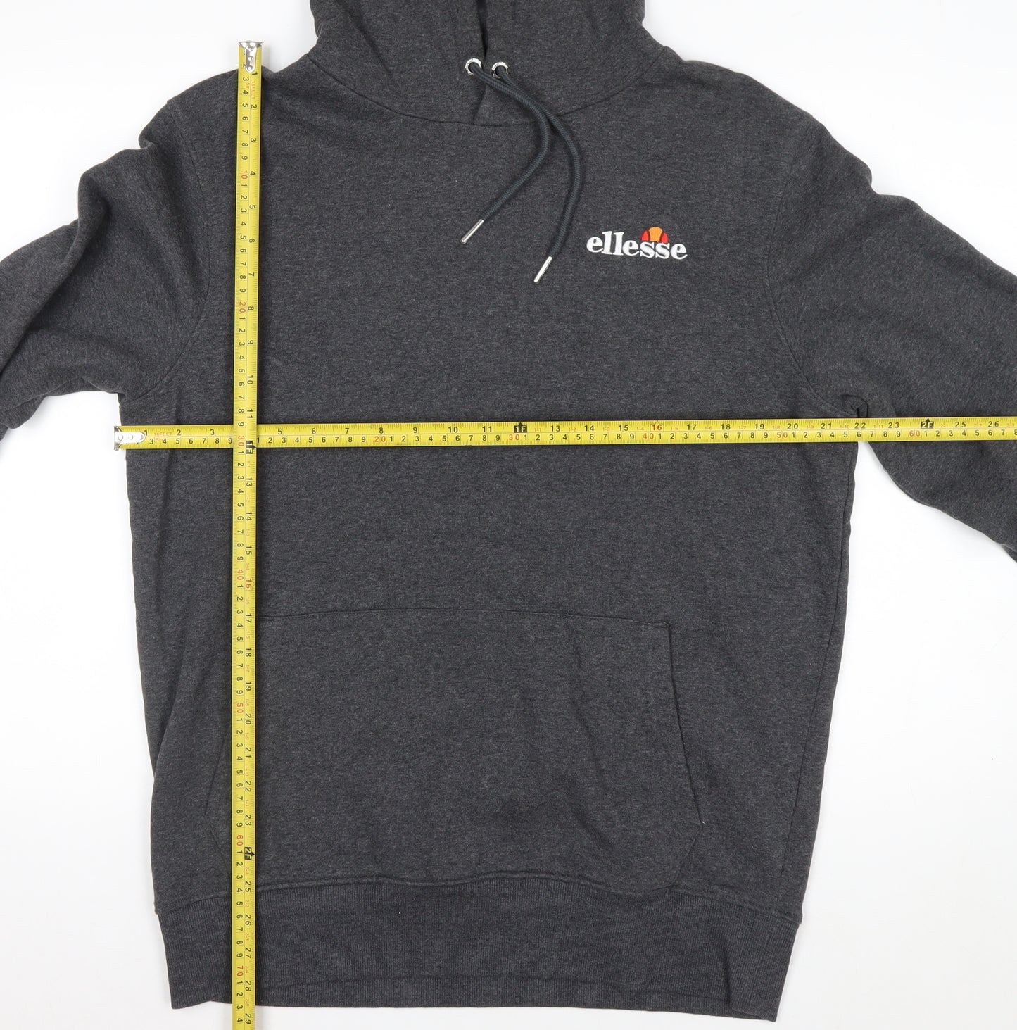 Ellesse Men's Grey Pullover Hoodie L Regular Fit Fleece Sweatshirt