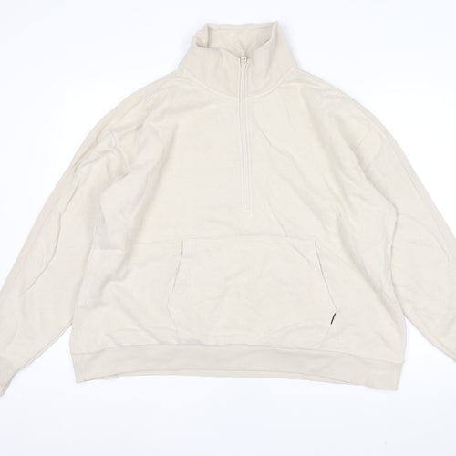 Marks and Spencer Womens Beige 1/2 Zip Pullover Sweatshirt Size 20